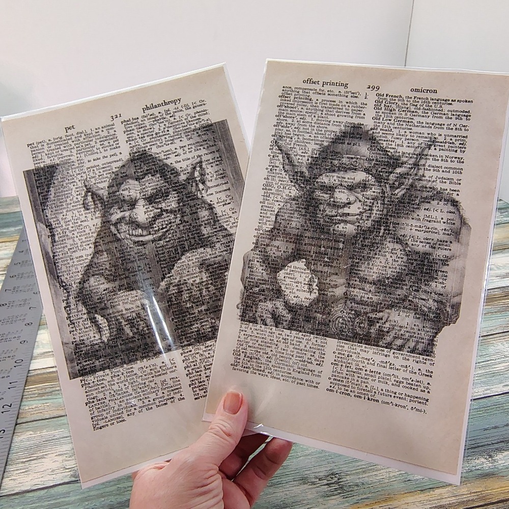 Troll Ogre Monster Art Vtg Dictionary Page Decor Gothic Fantasy Prints Halloween